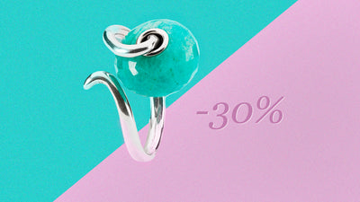 amazonite bead on a ring, 30 procent off