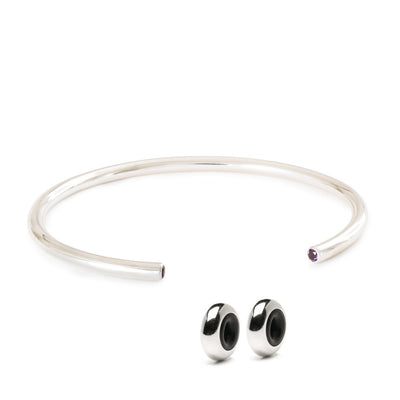 Ametyst Power Bangle med 2 sølv spacers