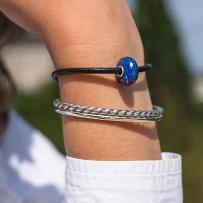 Lapis lazuli læderarmbånd