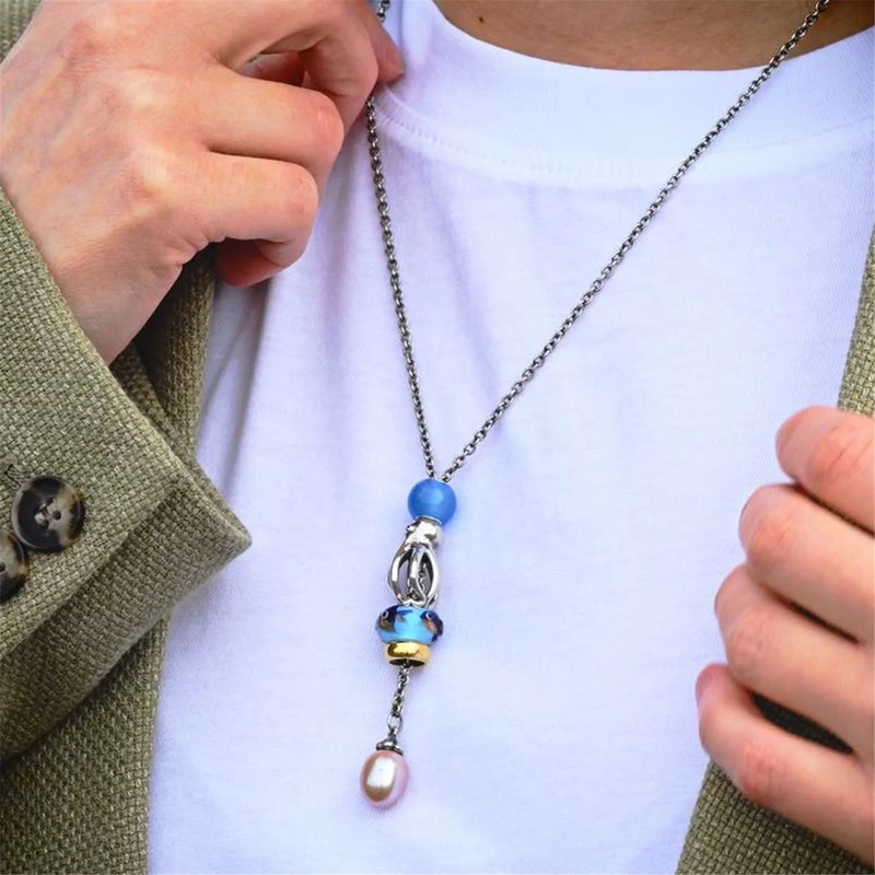 Fantasy necklace with rose pearl