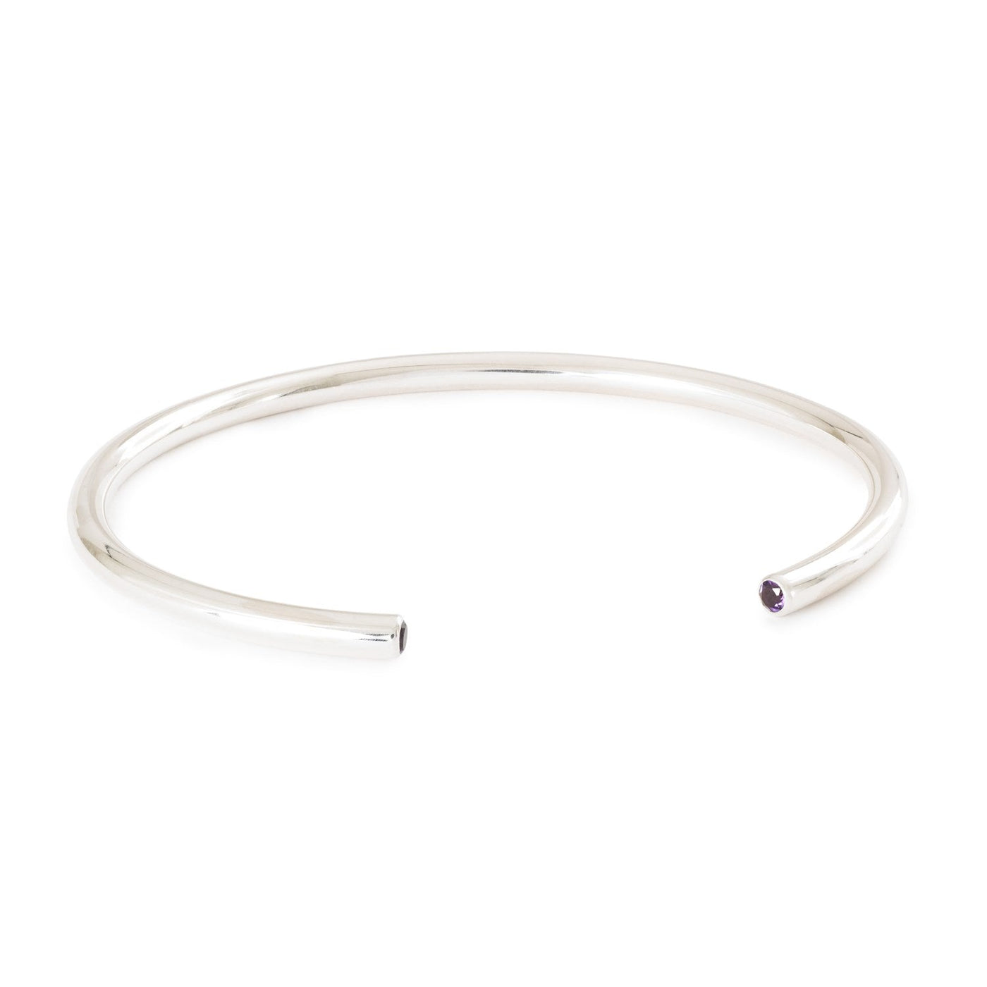 Ametyst Power Bangle med 2 sølv spacers