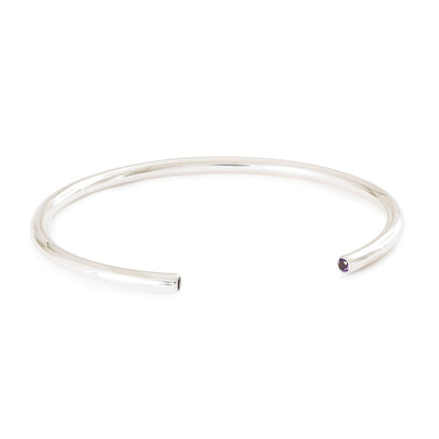 Ametyst Power Bangle med 2 sølv spacers