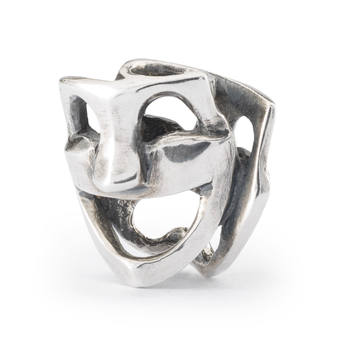 En betagende kugle med teatermaske-design i sølv. Tilføjer et strejf af drama og kunst til dit armbånd.