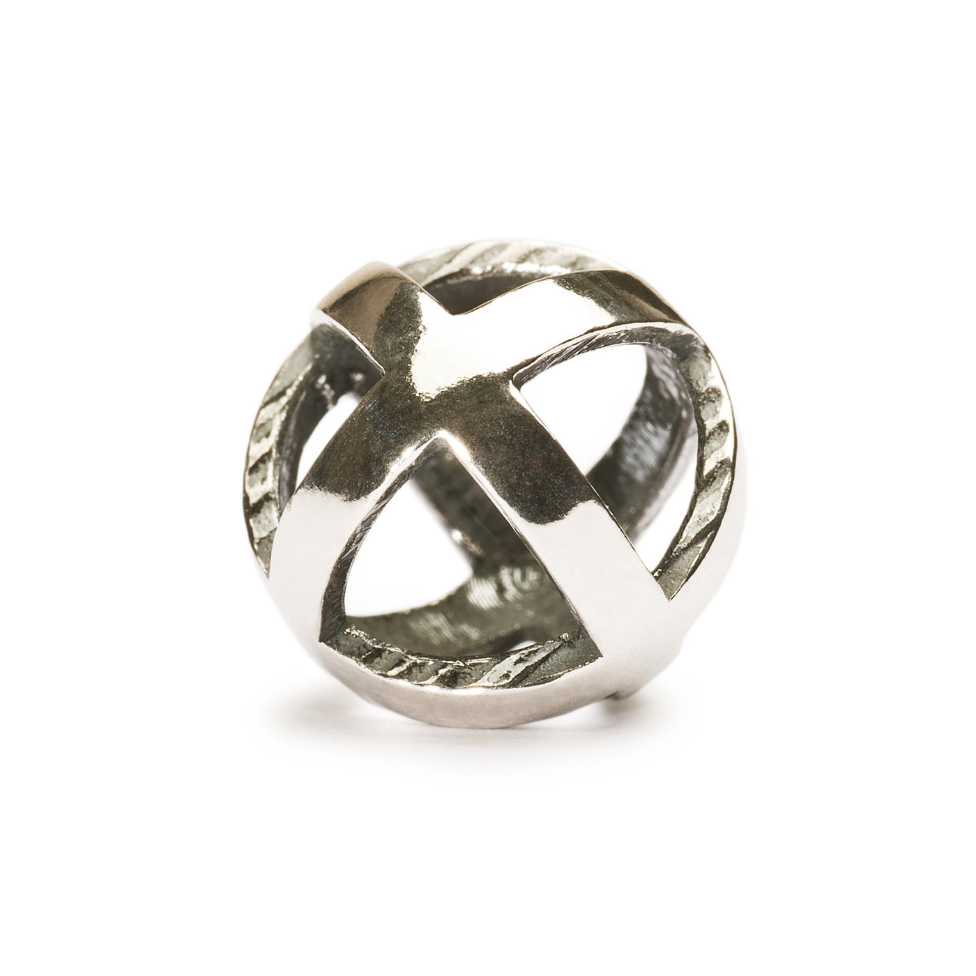Vær positiv kugle i sterling sølv, med et design af et plus-symbol i en cirkulær form, som minder dig om at være positiv til enhver tid.