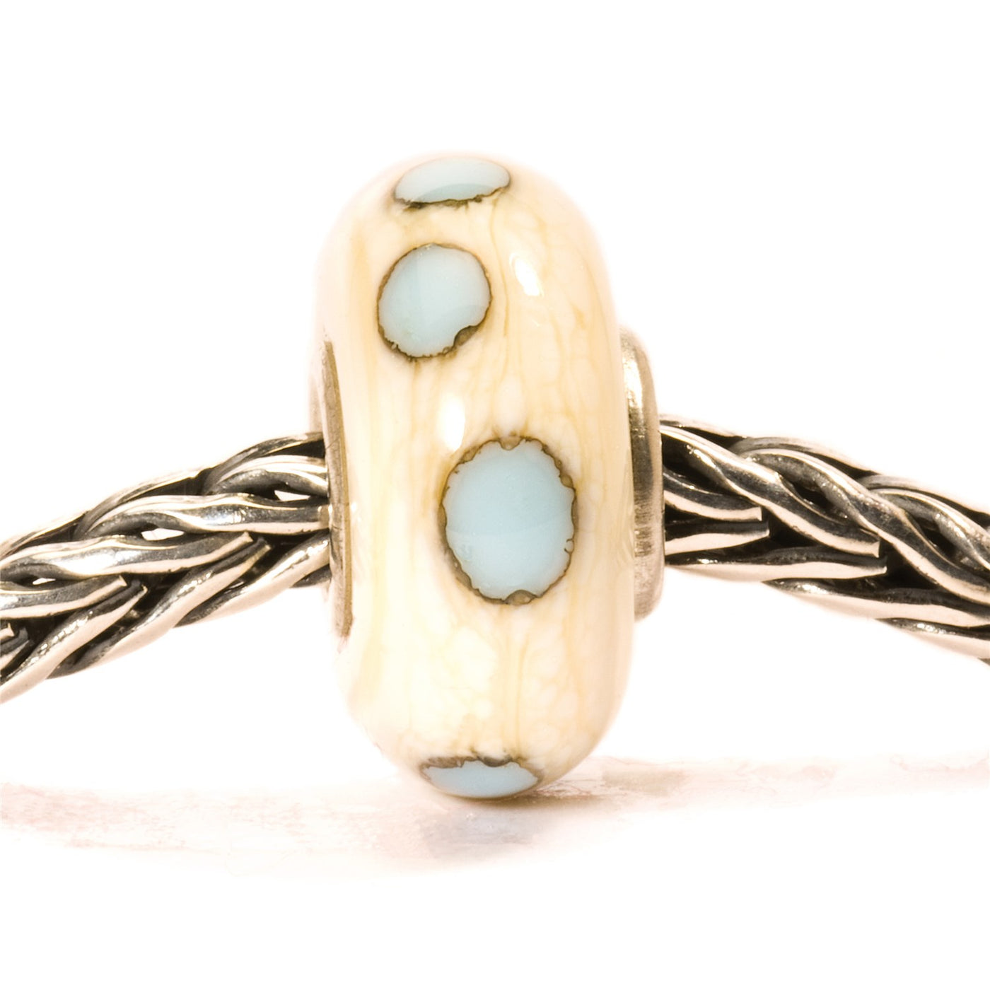 Beige/blå plet kugle