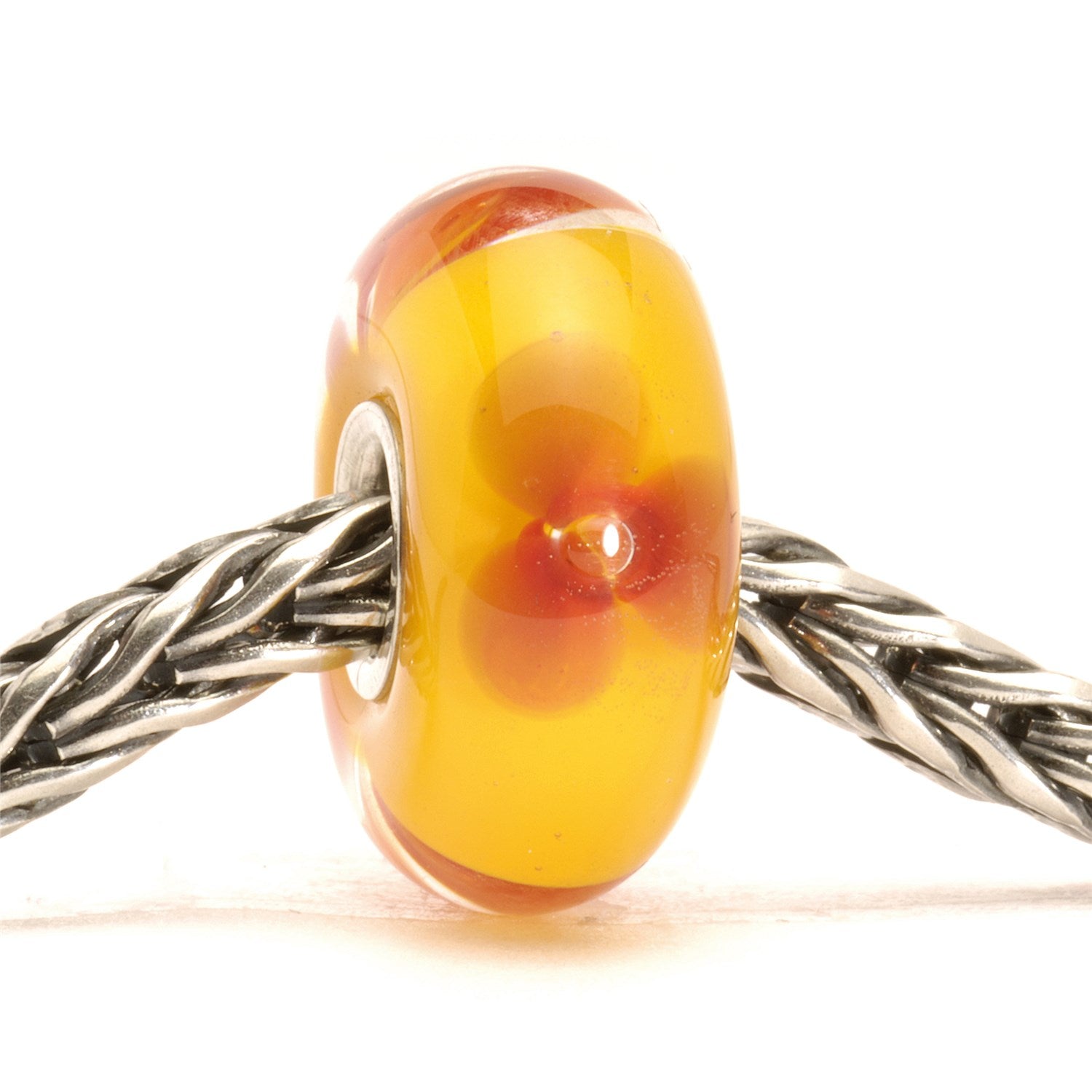 Rød blomst kugle – Trollbeads DK